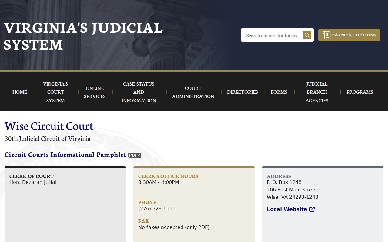 Wise County and City of Norton Circuit Court information