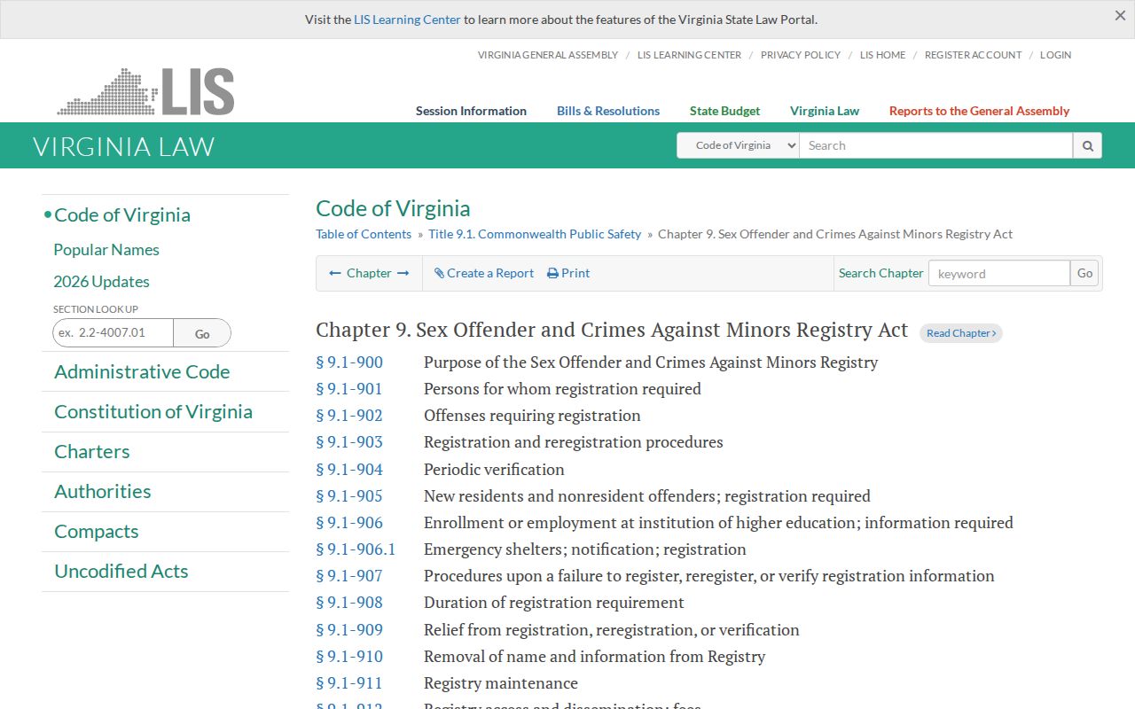 Wise County sex offender records and the Virginia Registry Act